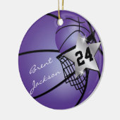 Silver Superstar Basketball | DIY-tekst | PAARS Keramisch Ornament (Links)