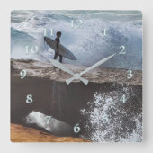 Silver Surfer aansluiten Vierkante Klok (Voorkant)