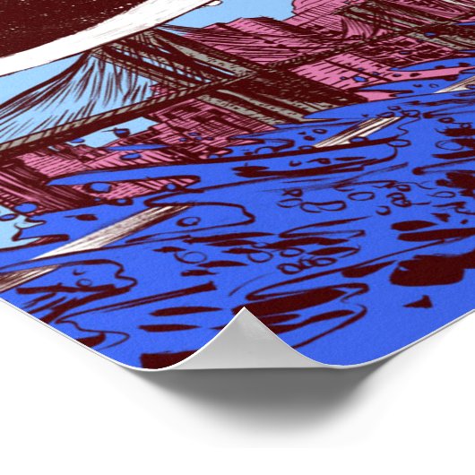 Silver Surfer vindt Aarde Poster (Hoek)