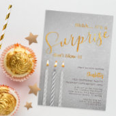 Silver Surprise Verjaardag Uitnodiging Glitter Kaa