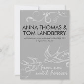 Silver Swallow Wedding Invitation Kaart (Voorkant)