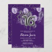 Silver Sweet 16 Bday-ballonnen (Voorkant / Achterkant)