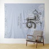 Silver Sweet 16 Bday-ballonnen Dusty Blue-backdrop Wandkleed (In Situ (horizontaal))