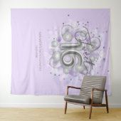 Silver Sweet 16 Bday Balloons Lavender Backdrop Wandkleed (In Situ (horizontaal))