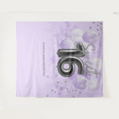 Silver Sweet 16 Bday Balloons Lavender Backdrop Wandkleed (Voorkant (horizontaal))