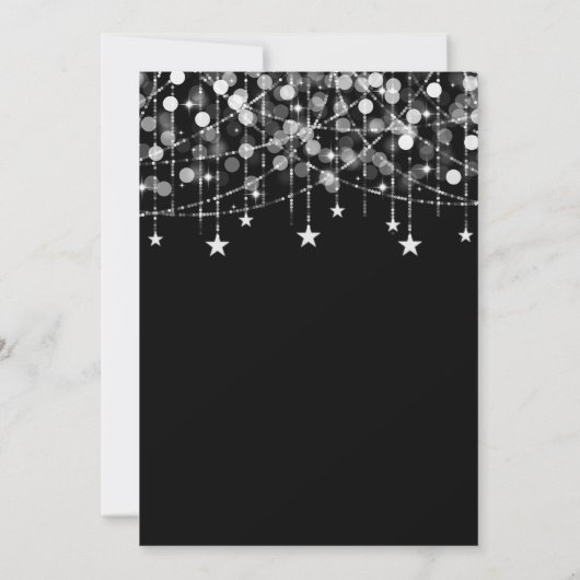 Silver Sweet 16 Sparkly String Lights sparen Datum Save The Date (Achterkant)