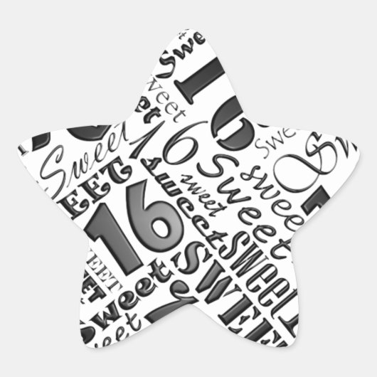 Silver Sweet Sixteen Birthday Party Sticker (Voorkant)