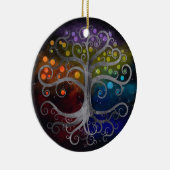 Silver Swirl-boom Keramisch Ornament (Rechts)