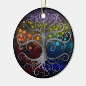 Silver Swirl-boom Keramisch Ornament (Links)