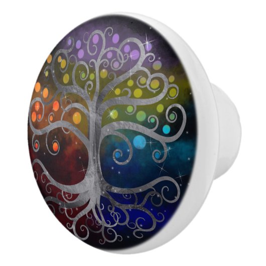 Silver Swirl-boom Keramische Knop (Rechts)