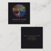 Silver Swirl-boom Vierkante Visitekaartje (Voorkant / Achterkant)