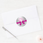 Silver Swirl & Bow Baby shower Sticker (Envelop)