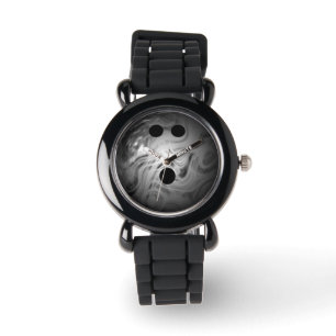 Silver Swirl Bowling Ball Horloge