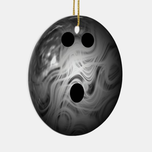 Silver Swirl Bowling Ball Keramisch Ornament (Rechts)
