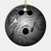 Silver Swirl Bowling Ball Keramisch Ornament (Voorkant)