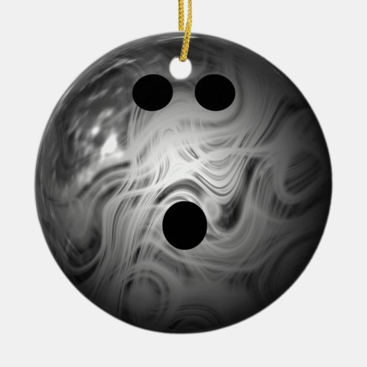 Silver Swirl Bowling Ball Keramisch Ornament (Voorkant)