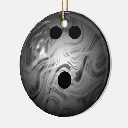 Silver Swirl Bowling Ball Keramisch Ornament (Links)