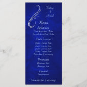 Silver Swirl Bright Blue Wedding Menu (Voorkant)