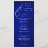 Silver Swirl Bright Blue Wedding Programma Programmakaart (Voorkant)