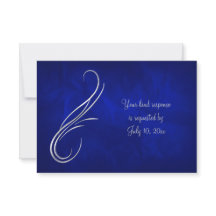 Silver Swirl Helder Blauw Huwelijk RSVP