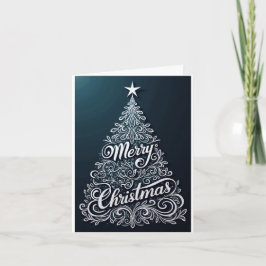 Silver Swirl Tree – Merry Christmas Feestdagen Kaart
