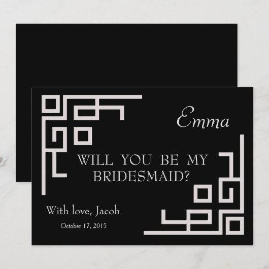 Silver Swirl zal mijn uitnodiging zijn (Voorkant / Achterkant)