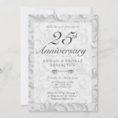Silver Swirls 25e bruiloft Jubileum uitnodiging (Voorkant)