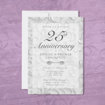 Silver Swirls 25e bruiloft Jubileum uitnodiging