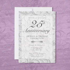 Silver Swirls 25e bruiloft Jubileum uitnodiging