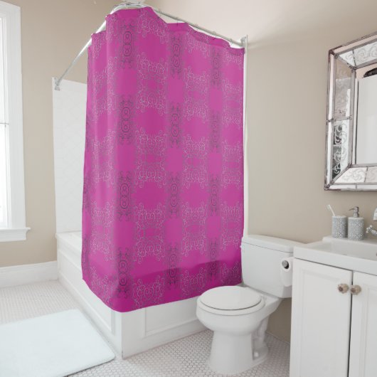 Silver Swirls Arabesque Shower Curtain Douchegordijn (In situ)