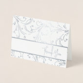 Silver Swirls Dank je Folie Kaarten (Voorkant)