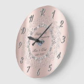 Silver Swirls Diamond 25e bruiloft Jubileum Grote Klok (Hoek)