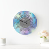 Silver Swirls Holographic 50 Wedding Jubileum Grote Klok (Huis)