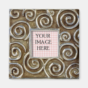Silver Swirls Lijst Sjabloon Magneet