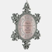 Silver Swirls Roos Gold 10th Wedding Jubileum Tin Sneeuwvlok Ornament (Links)