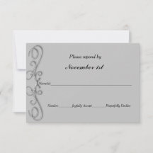 Silver Swirls Wedding RSVP of de Uitnodiging van d