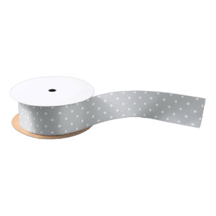 Silver Swiss Stippen Holiday Ribbon Satijnen Lint