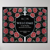 Silver Sword Shield Fantasy Wedding Welcome Sign Poster (Voorkant)