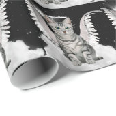 Silver Tabby Angel Cat met Halo en Wings Cadeaupapier (Rol Hoek)