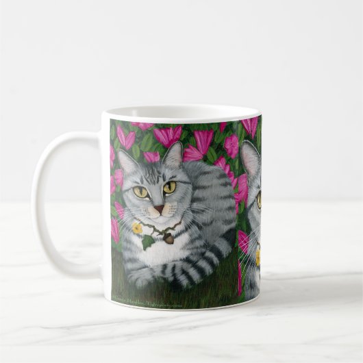 Silver Tabby Cat Azalea Garden Cat Mok (Links)