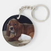 Silver Tabby Cat Face Sleutelhanger (Achterkant)