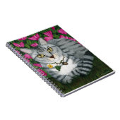 Silver Tabby Cat Garden Cat Art-laptop Notitieboek (Rechterzijde)