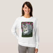 Silver Tabby Cat Garden Cat Fantasy Art Shirt (Voorkant volledig)