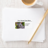 Silver Tabby Cat Head Adresetiketten Etiket (Insitu)