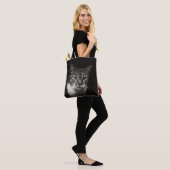 SILVER TABBY CAT TOTE BAG (Op model)