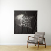SILVER TABBY CAT WANDKLEED (In Situ (horizontaal))
