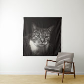 SILVER TABBY CAT WANDKLEED (In situ)