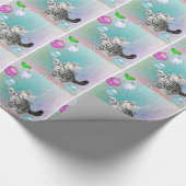 Silver tabby kitten Kerstmis Cadeaupapier (Hoek)