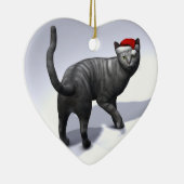 Silver Tabby Santa Claus Pet Keramisch Ornament (Rechts)