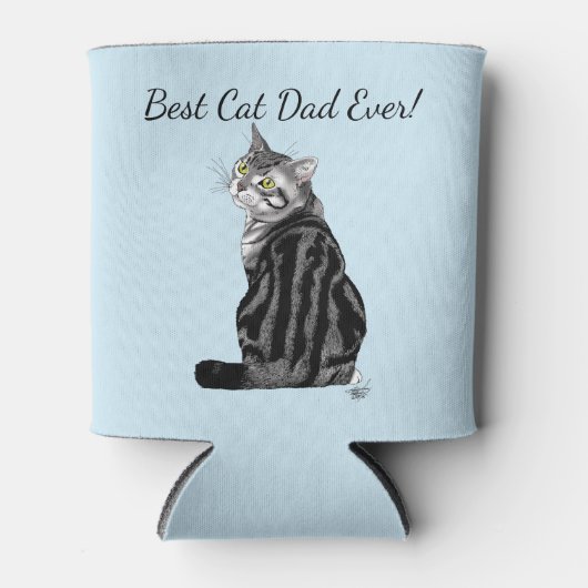 Silver Tabby Vaderdag Blikjeskoeler (Voorkant)